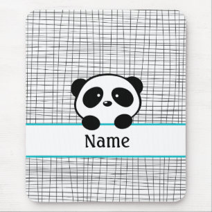 Personalisiert Panda Bear Aqua Black Mouse Pad Mousepad