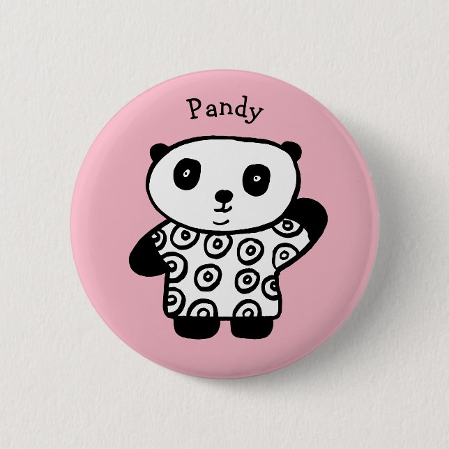 Personalisiert Pandy the Panda Button (Vorderseite)