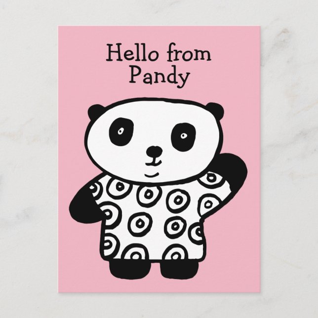 Personalisiert Pandy the Panda Postkarte (Vorderseite)
