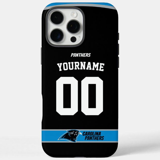 Personalisiert Panthers Jersey American Football iPhone 16 Pro Max Hülle (Rückseite)