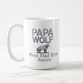 Personalisiert Papa Wolf Nature Silhouette Kaffeetasse