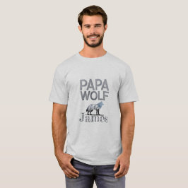 Personalisiert Papa Wolf Nature Silhouette T-Shirt