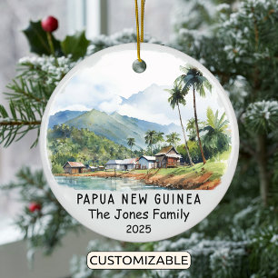 Personalisiert Papua New Guinea Ornament, Ozeanien Keramik Ornament