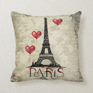 Personalisiert Paris, Eiffelturm und Rote Balloons Kissen