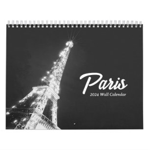 Personalisiert Paris Reisen Minimalistisch Schwarz Kalender