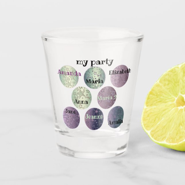 personalisiert, Party, Junggeselinnen-Abschied, Fr Schnapsglas (Vorderseite)
