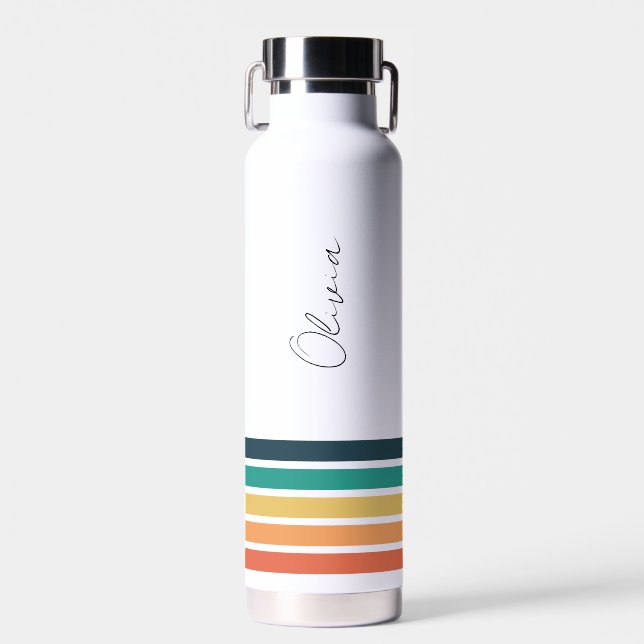 Personalisiert passende Farbstreifen Trinkflasche (Vorne)