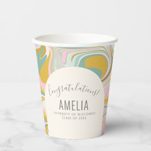 Personalisiert Pastel Abstrakt Graduation Party Pappbecher