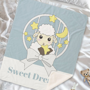 Personalisiert Pastel Blau Niedlich Kleine Schafsk Sherpadecke