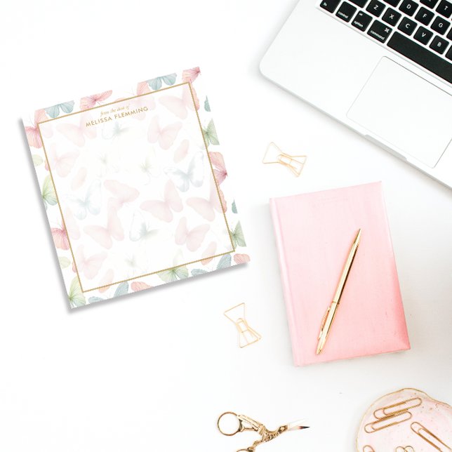 🦋 Personalisiert Pastel Butterfly Notizblock (Von Creator hochgeladen)