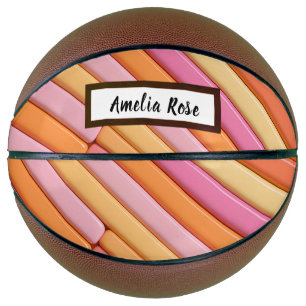 Personalisiert Pastel Geometric Abstrakt Basketball