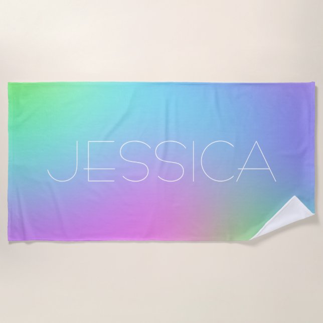 Personalisiert Pastel Gradient Strandtuch (Vorderseite)