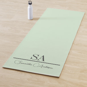 Personalisiert Pastel Green Mint Yoga Mat Yogamatte