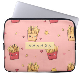 Personalisiert Pastel Kawaii French Fries Pattern Laptopschutzhülle