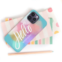 Personalisiert Pastel Paint Splotches Hallo