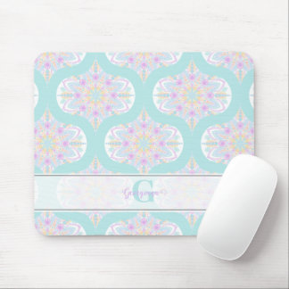 Personalisiert Pastel Rainbow Floral Mandala Mid M Mousepad