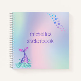 Personalisiert Pastel Rainbow Mermaid Notizbuch