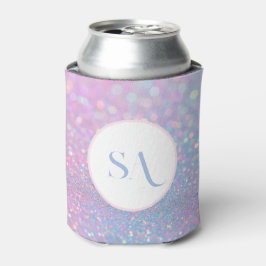 Personalisiert Pastell Pink Glitzer Cooler | Monog Dosenkühler