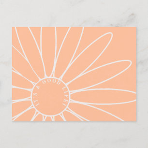 Personalisiert Peach Fuzz Daisy Blume Postkarte
