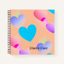 Personalisiert Peach Orange "Heart to Heart" Journ Notizbuch