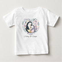 Personalisiert Penguin Liebe Baby T - Shirt