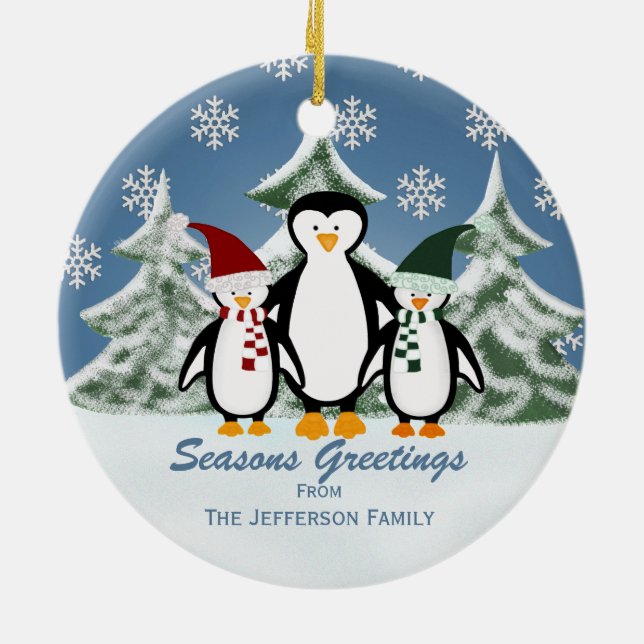 Personalisiert: Penguin Weihnachtsschmuck (Hinten)