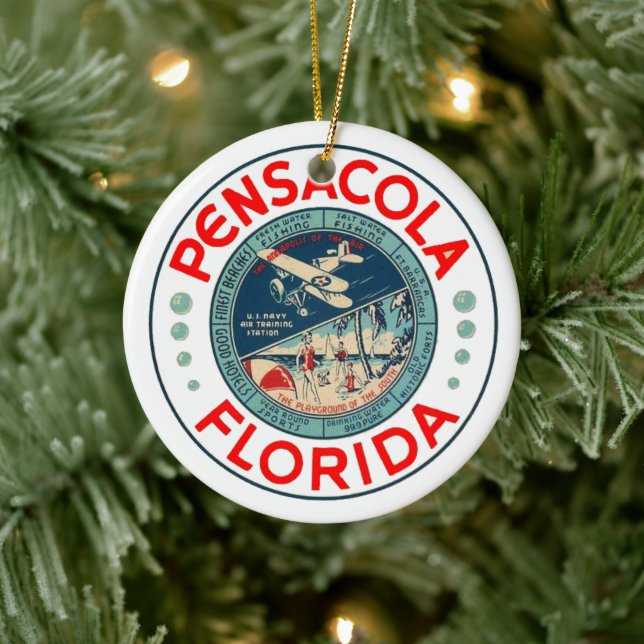 PERSONALISIERT Pensacola Florida Keramik Ornament (Baum)