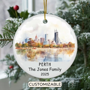 Personalisiert Perth Ornament, Australien Keramik Ornament