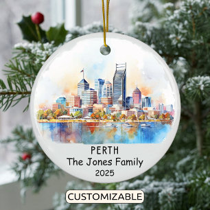 Personalisiert Perth Ornament, Australien Keramik Ornament