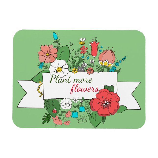 Personalisiert / Pflanze Mehr Blume/Blumen Magnet (Horizontal)