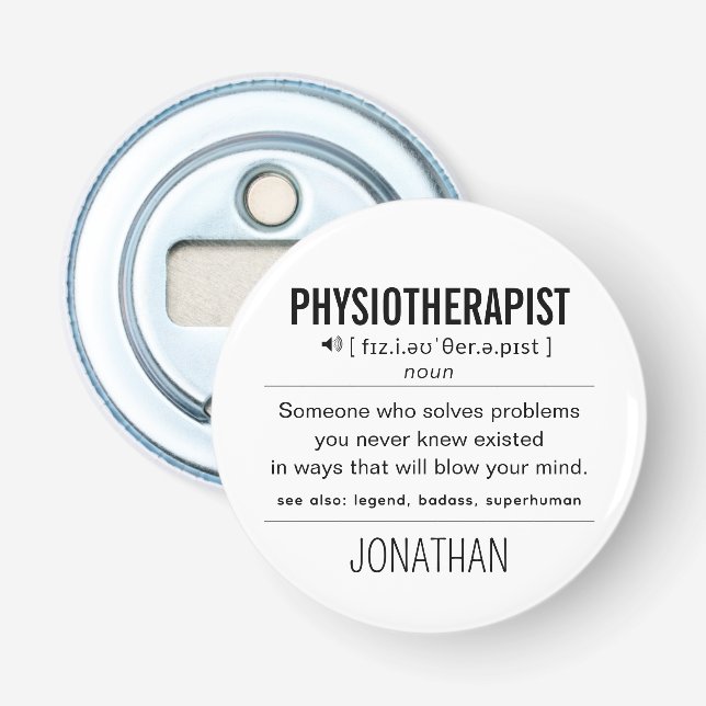 Personalisiert Physiotherapeut Funny Flaschenöffner (Vorderseite)