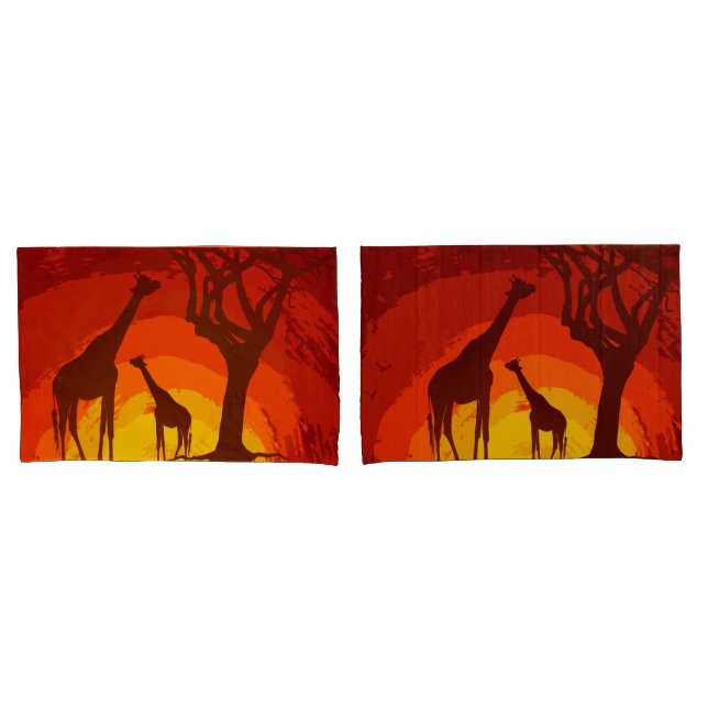 Personalisiert Pillow Hüllen African Safari Giraff Kissenbezug (Vorderseite-Set)