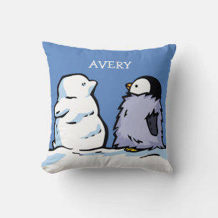 Personalisiert Pinguin Chick Snow Cushion Kissen