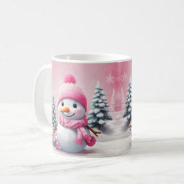 Personalisiert Pink Baby Christmas Snowman Kaffeetasse