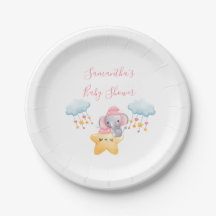 Personalisiert Pink Baby Elephant Baby Dusche