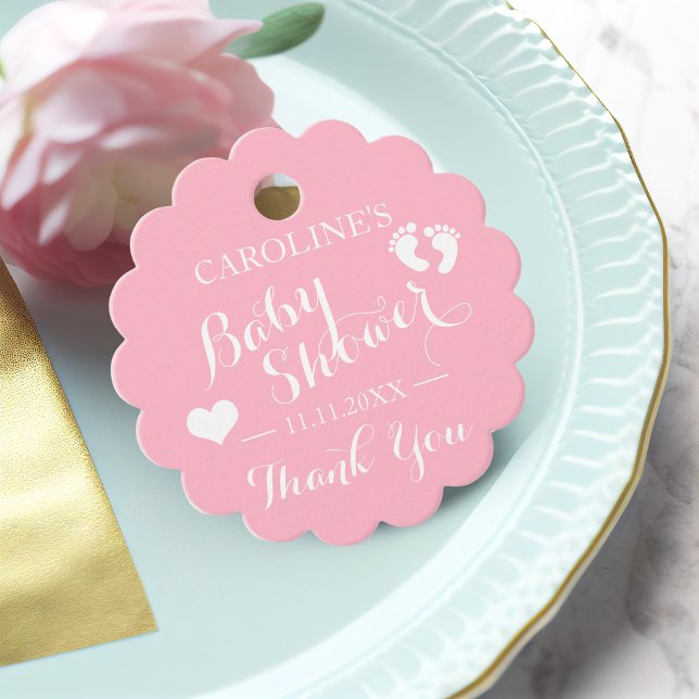 Personalisiert Pink Baby Feet MIRL Babydusche Geschenkanhänger (Von Creator hochgeladen)