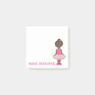 Personalisiert Pink Ballerina Ballett Tanzlehrer Post-it Klebezettel