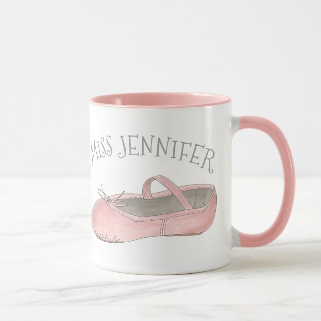 Personalisiert Pink Ballet Showstudio Lehrer Tasse (Rechts)