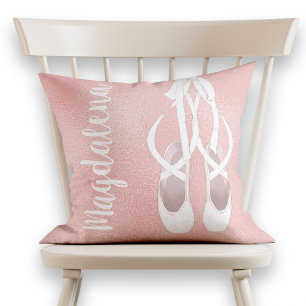 Personalisiert Pink Ballet Slippers Girl Rose Gold Kissen