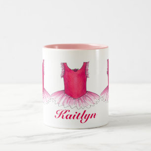 Personalisiert Pink Ballett Tutu Ballerina Tanz Ta Zweifarbige Tasse