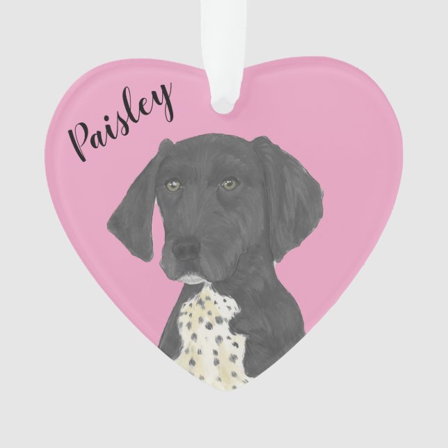 Personalisiert Pink Black German Shororthopädie Po Ornament (Vorderseite)