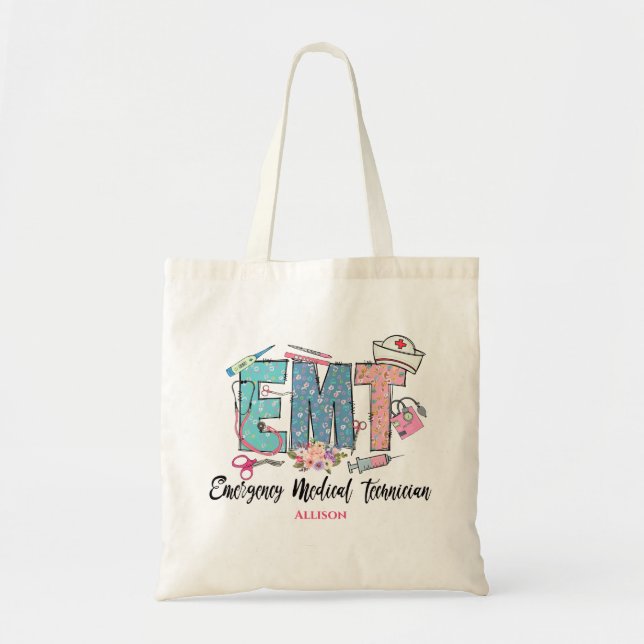 Personalisiert Pink Blue Women's EMT Tragetasche (Vorne)
