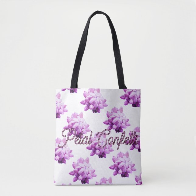 Personalisiert Pink Blume Confetti Tasche (Vorderseite)