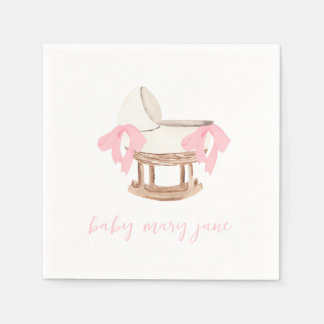 Personalisiert Pink Bow Baby Dusche Napkins Serviette