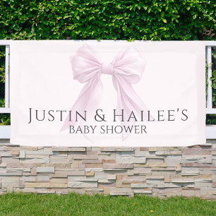 Personalisiert Pink Bow Girl Coquette Babydusche Banner
