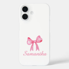 Personalisiert Pink Bow Krawatte iPhone Case|Indiv iPhone 16 Hülle