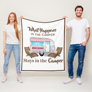 Personalisiert Pink Camper-Blanket Fleecedecke
