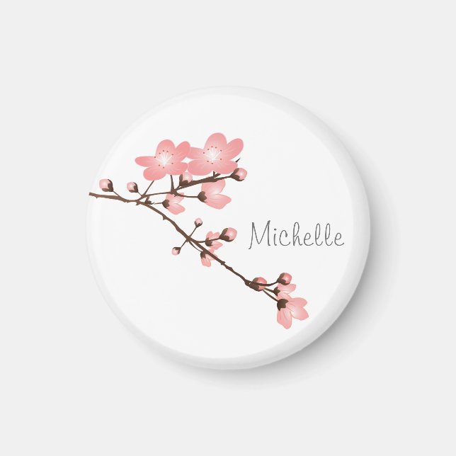 Personalisiert Pink Cherry Blossom 2 " Square Magn Magnet (Vorne)