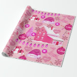 Personalisiert Pink Christmas Geschenkpapier<br><div class="desc">Fügen Sie Ihrem Urlaubsgeschenk eine besondere Touch mit personalisierter Geschenkverpackung hinzu. Hübsche Rosa- und Festtagsdekorationen. Fügen Sie Namen und Initialen für die Personalisierung hinzu.</div>