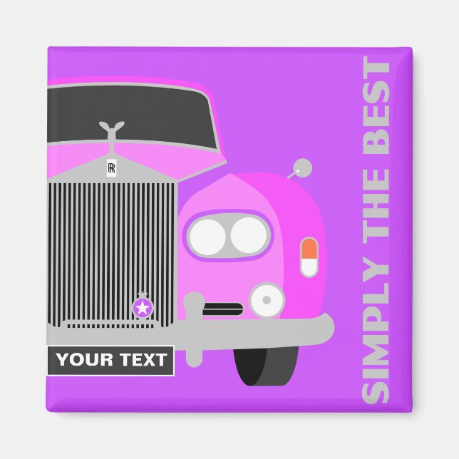 Personalisiert Pink Classic British Limousine Car Magnet (Vorne)